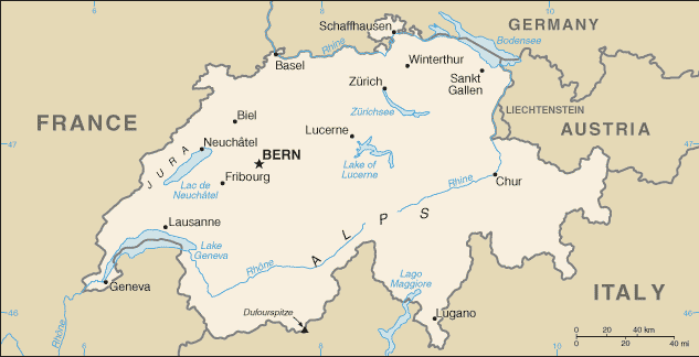 map of Switzerland